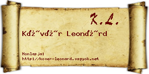 Kövér Leonárd névjegykártya