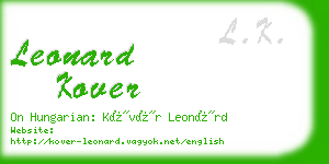 leonard kover business card